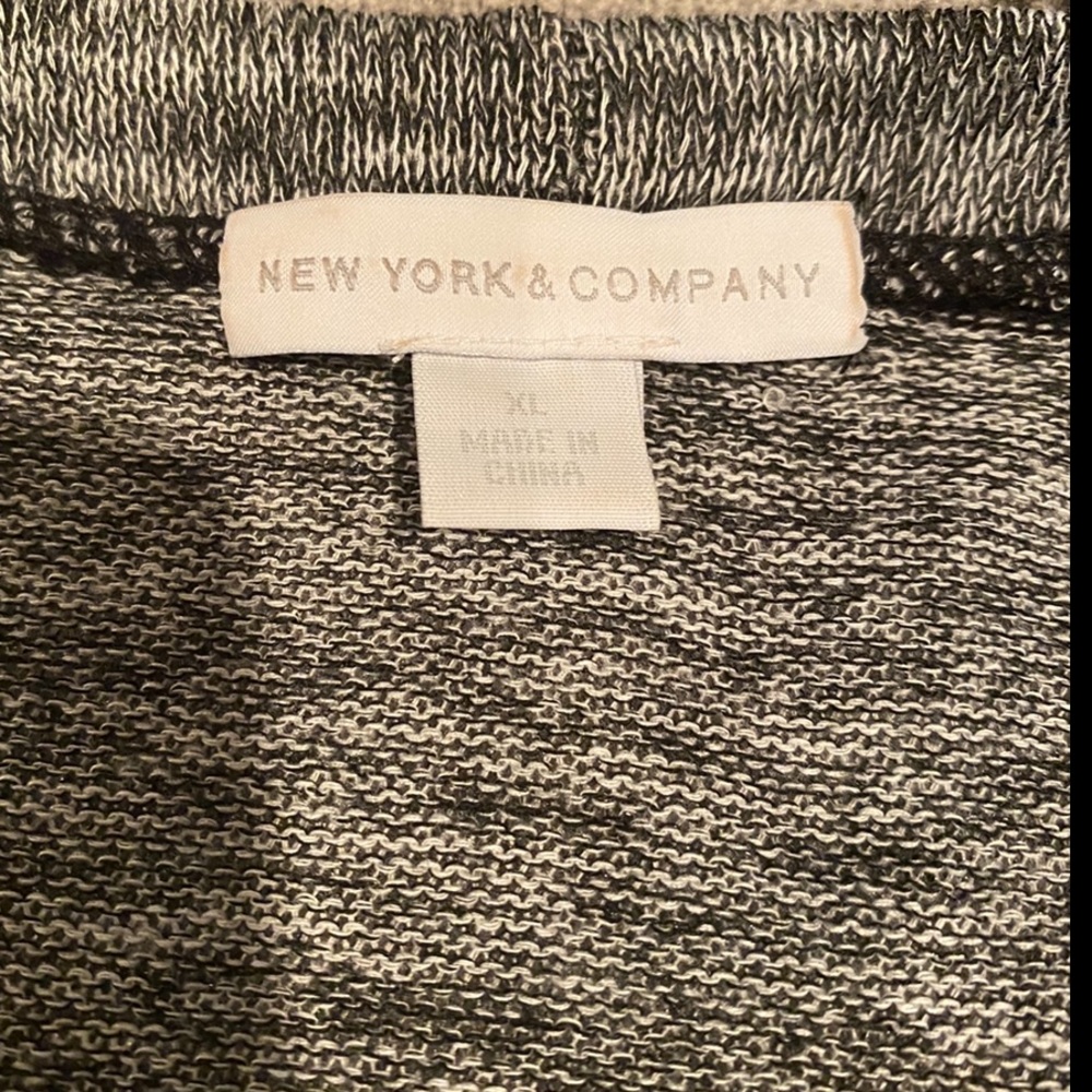 NY&Co Black and Gray Maxi Cardigan w| Pockets - Picture 4 of 5